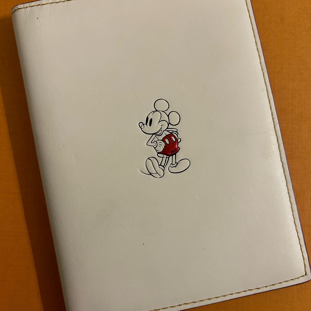 Coach X Disney Mickey Mouse chalk Leather Passport Holder